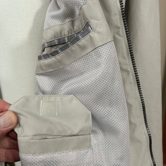 London Fog Gray Golf Microfiber Full Zip 7 Pocket Windbreaker Jacket Size XL - Picture 10 of 15